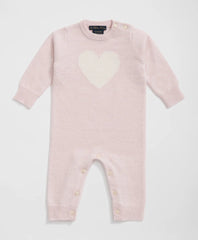 Cashmere Heart Motif Onesie