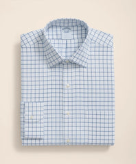 Windowpane Dress Shirt Brooks Brothers Explorer Collection Non-Iron Twill Ainsley Collar