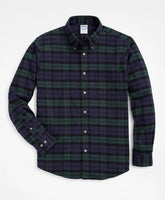 Portuguese Flannel Polo Button Down Collar Black Watch Shirt