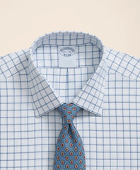 Windowpane Dress Shirt Brooks Brothers Explorer Collection Non-Iron Twill Ainsley Collar
