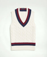 Vintage-Inspired Tennis V-Neck Vest in Supima® Cotton