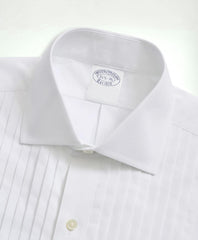 Stretch Cotton Broadcloth English Collar 10-Pleat Tuxedo Shirt