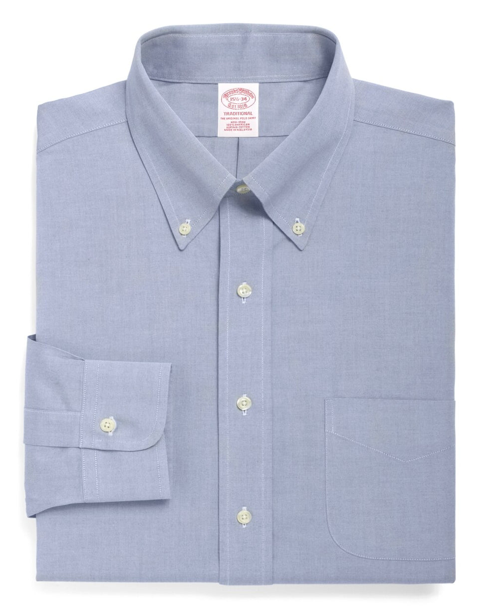 Traditional Relaxed-Fit Dress Shirt, Non-Iron Button-Down Collar