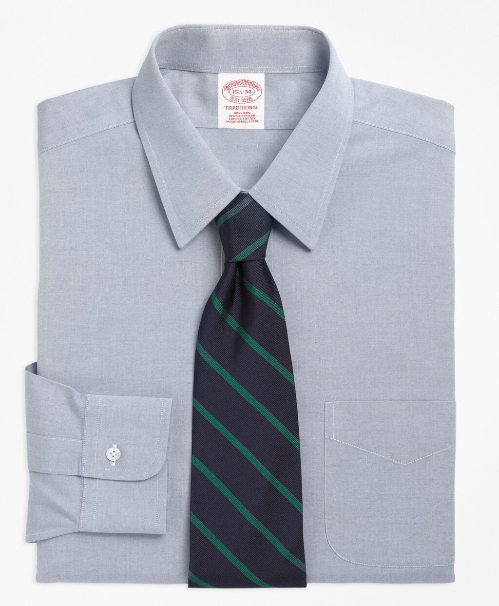 Traditional Relaxed-Fit Dress Shirt, Non-Iron Point Collar