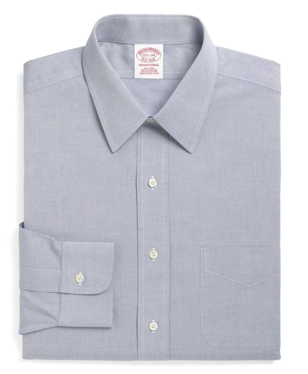 Traditional Relaxed-Fit Dress Shirt, Non-Iron Point Collar