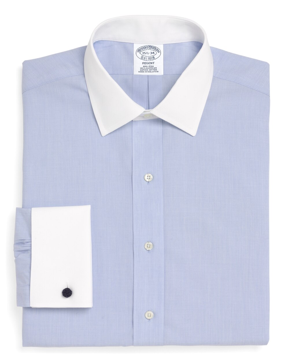 Regent Fitted Dress Shirt, Non-Iron Contrast Ainsley Collar French Cuff