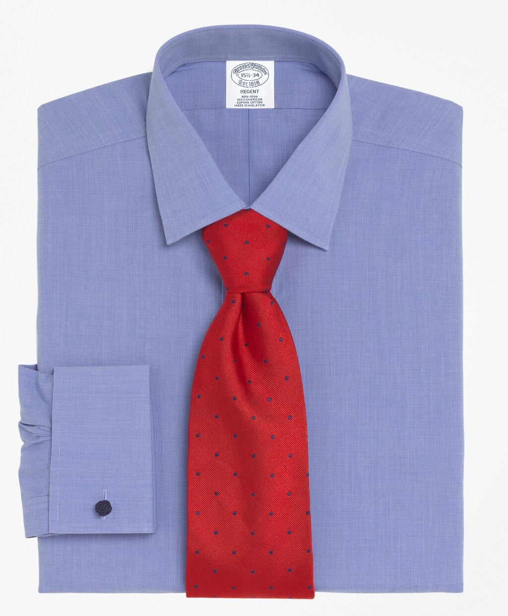 Regent Fitted Dress Shirt, Non-Iron Spread Collar French Cuff