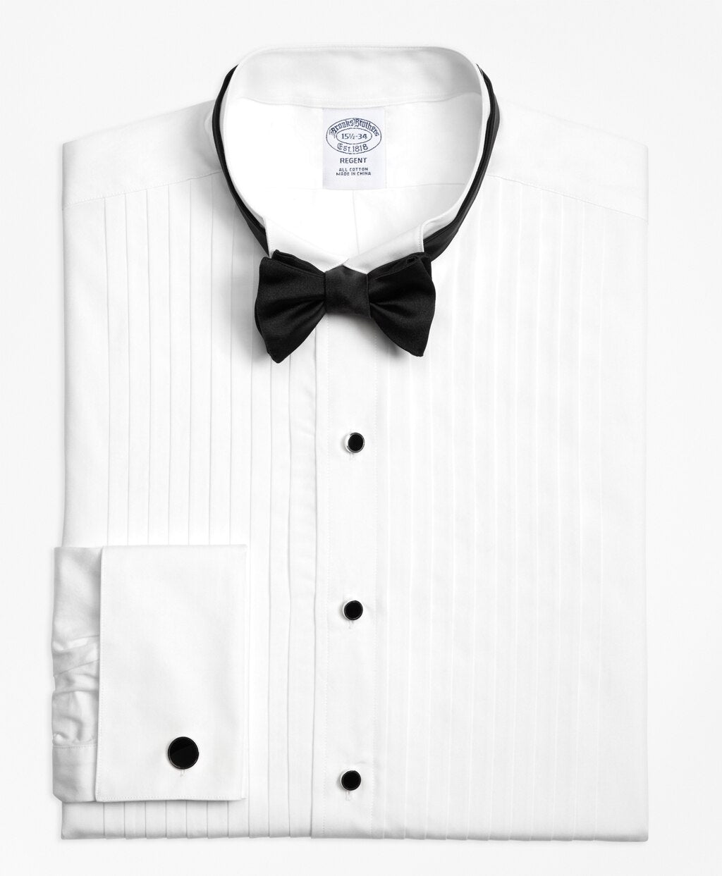Regent Fit Ten-Pleat Wing Collar Tuxedo Shirt
