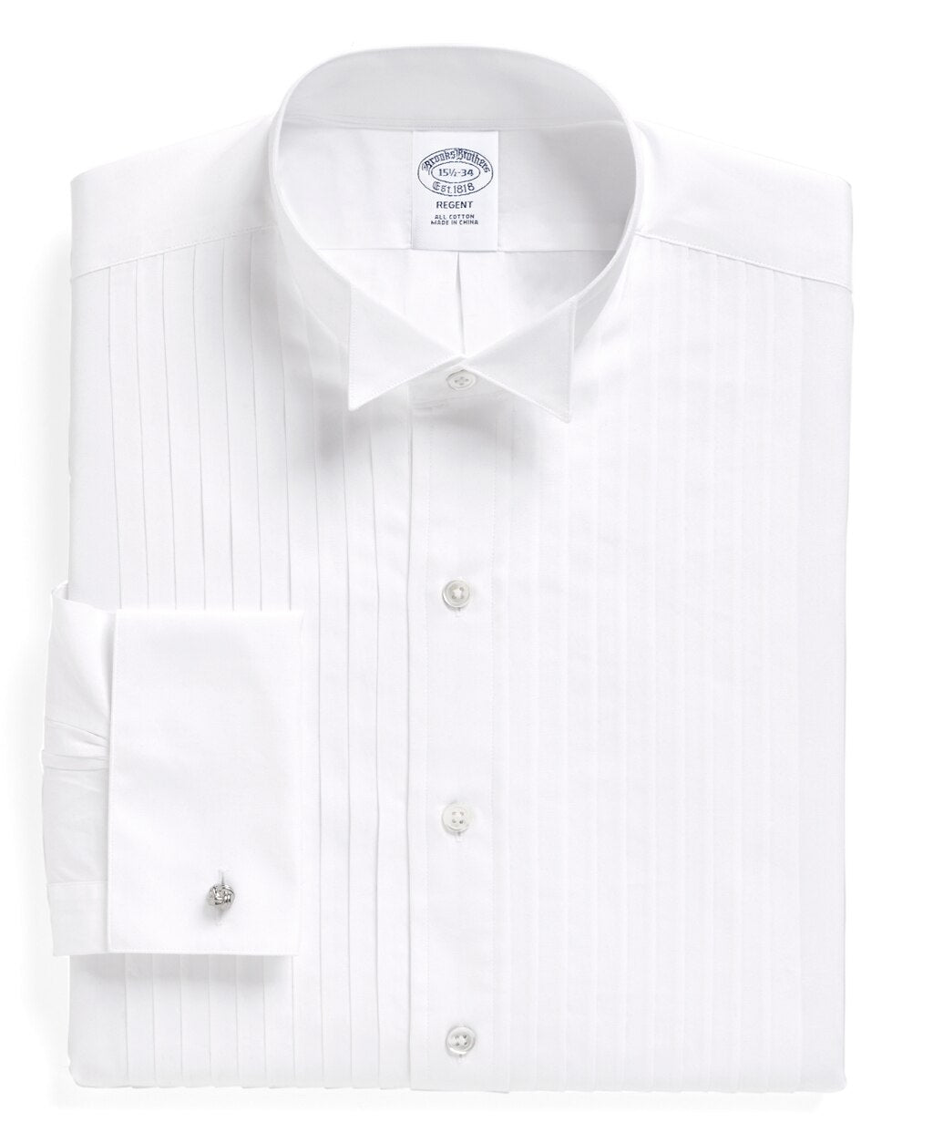 Regent Fit Ten-Pleat Wing Collar Tuxedo Shirt