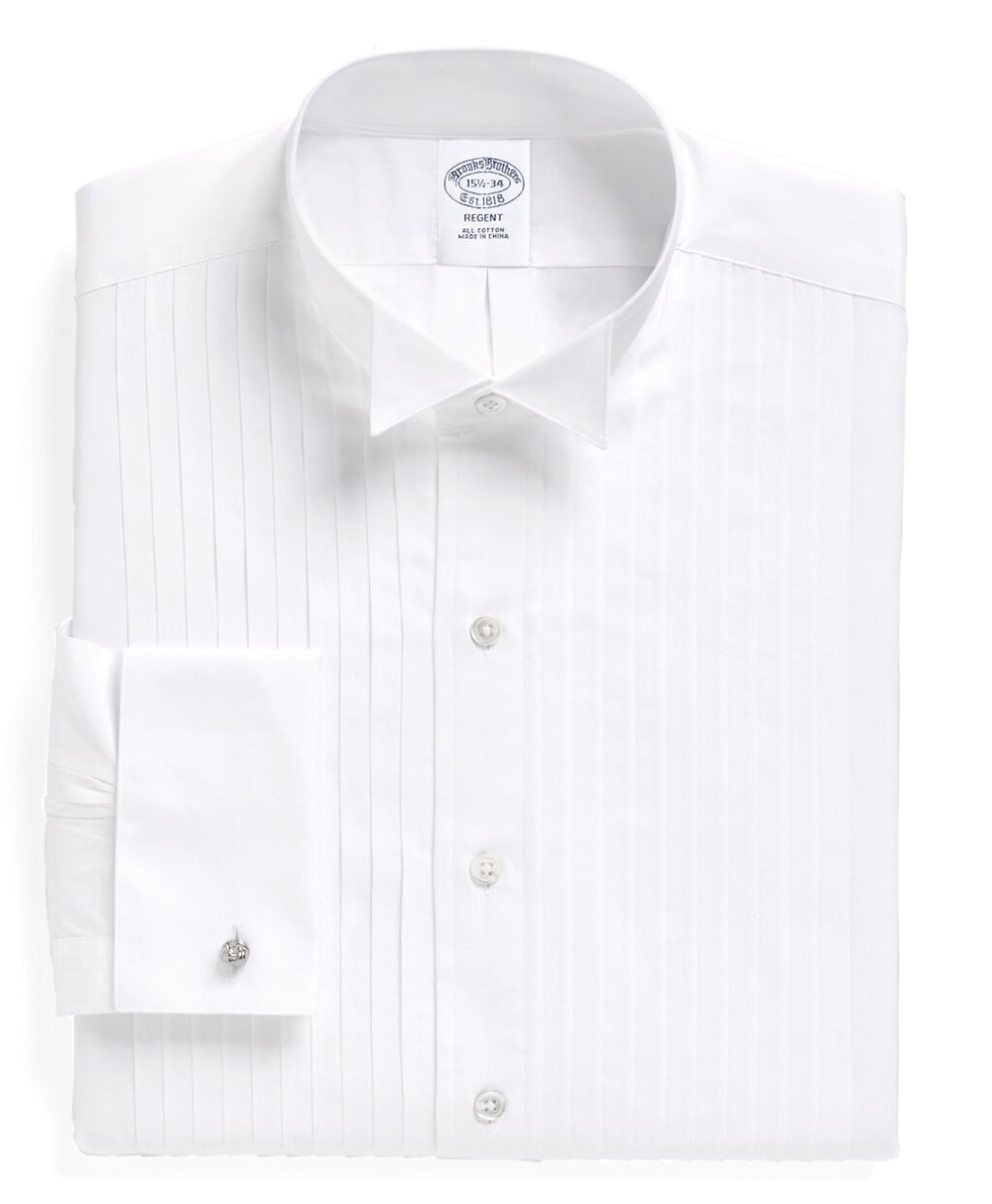 Regent Fit Ten-Pleat Wing Collar Tuxedo Shirt