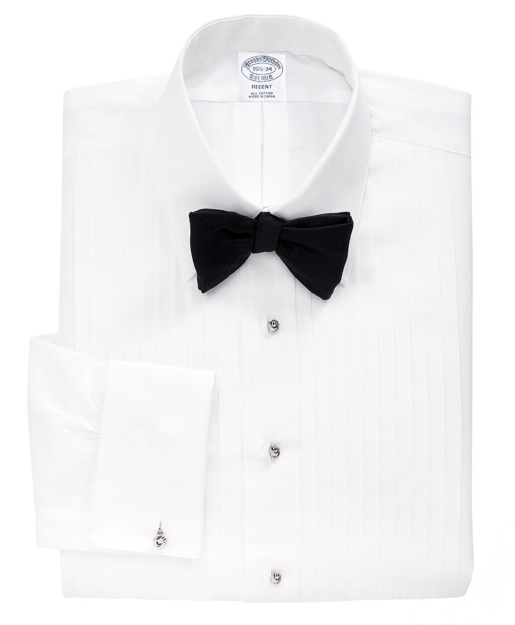 Regent Fit Ten-Pleat Tennis Collar Tuxedo Shirt