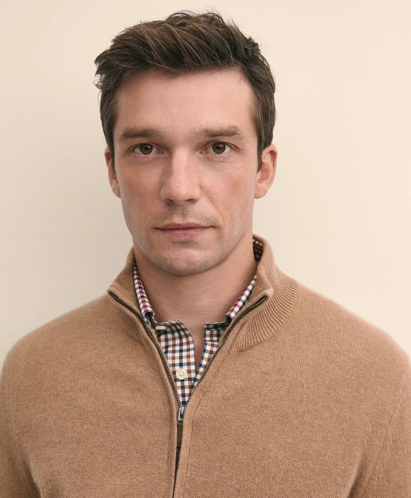 3-Ply Cashmere Full-Zip Cardigan