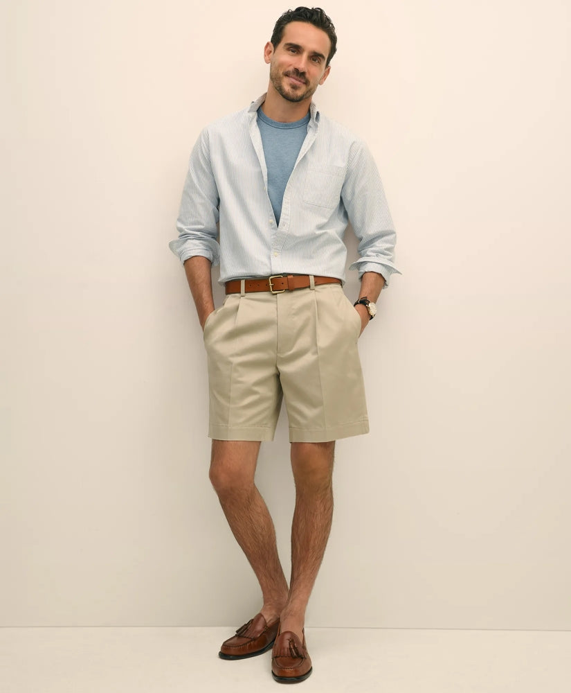 8" Pleat Front Stretch Advantage Chino® Shorts