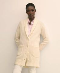 Alpaca-Wool Blend Shawl Collar Tunic Cardigan