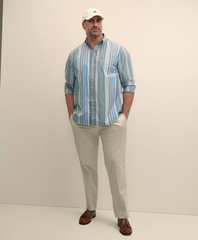 Big & Tall Friday Shirt Poplin Awning Stripe