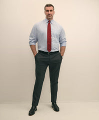 Big & Tall Stretch Cotton Broadcloth Non-Iron Ainsley Collar Glen Plaid Dress Shirt