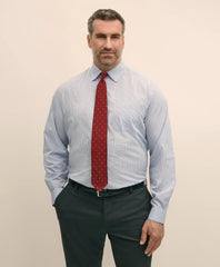 Big & Tall Stretch Cotton Broadcloth Non-Iron Ainsley Collar Glen Plaid Dress Shirt