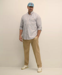 Checked Shirt Big & Tall Stretch Cotton Non-Iron Oxford Polo Button Down Collar