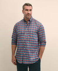 Tartan Shirt Big & Tall Stretch Cotton Non-Iron Oxford Polo Button Down Collar