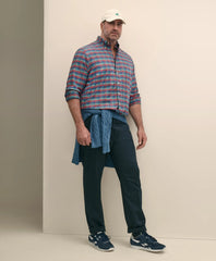 Tartan Shirt Big & Tall Stretch Cotton Non-Iron Oxford Polo Button Down Collar