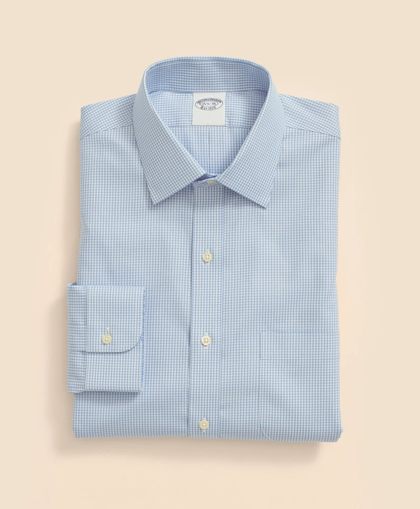 Big & Tall Stretch Supima® Cotton Non-Iron Pinpoint Oxford Ainsley Collar Gingham Dress Shirt