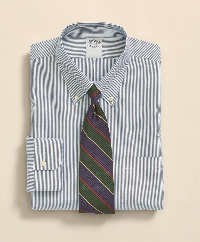 Big & Tall Stretch Supima® Cotton Non-Iron Pinpoint Oxford Button-Down Collar Candy Stripe Dress Shirt