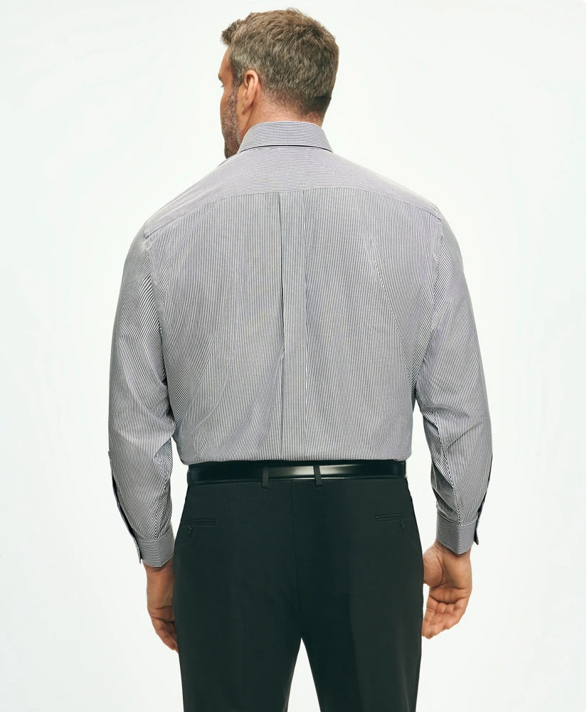 Big & Tall Stretch Supima® Cotton Non-Iron Pinpoint Oxford Button-Down Collar Candy Stripe Dress Shirt