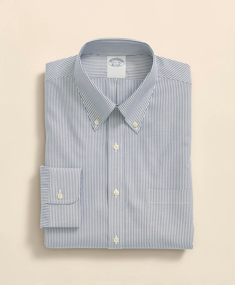 Big & Tall Stretch Supima® Cotton Non-Iron Pinpoint Oxford Button-Down Collar Candy Stripe Dress Shirt