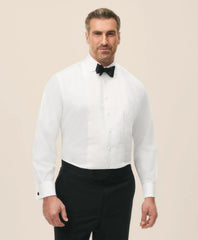10-Pleat Tuxedo Shirt Big & Tall Supima® Cotton Poplin English Collar
