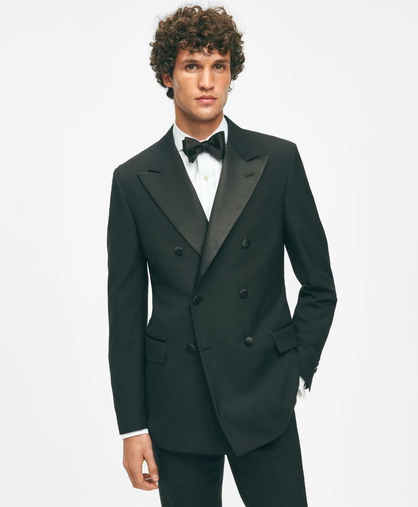 Black Fleece Peak Lapel Tuxedo in Wool-Silk