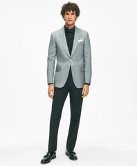 Black Fleece Pleated Londoner Collar Tuxedo Shirt in Sea Island Cotton