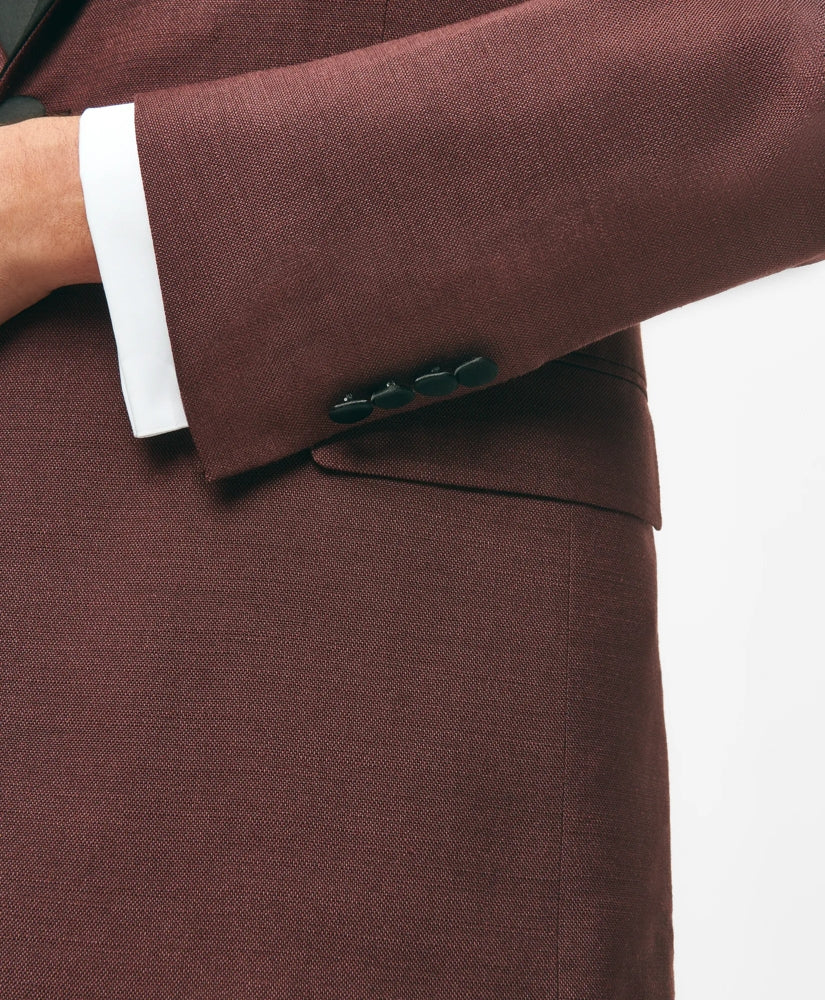 Black Fleece Satin Shawl Collar Dinner Jacket in Silk Hopsack