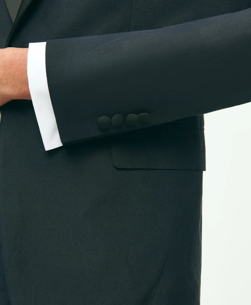 Black Fleece Shawl Collar Tuxedo in Silk-Linen