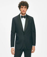 Black Fleece Shawl Collar Tuxedo in Silk-Linen