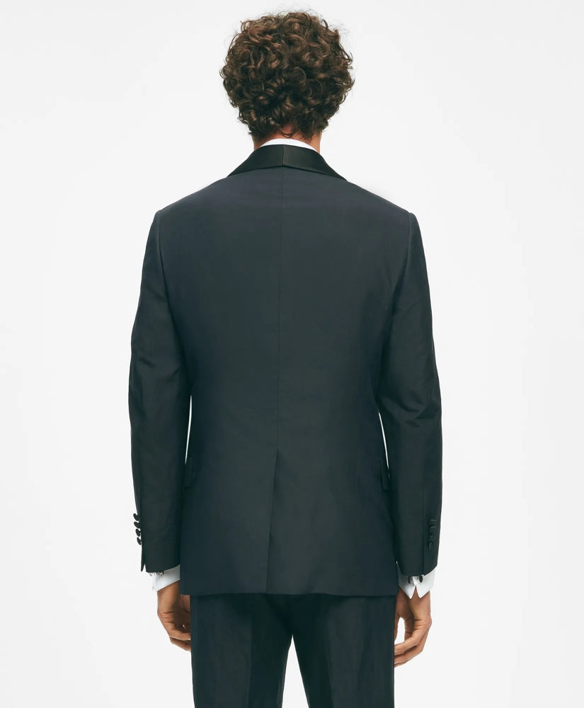 Black Fleece Shawl Collar Tuxedo in Silk-Linen