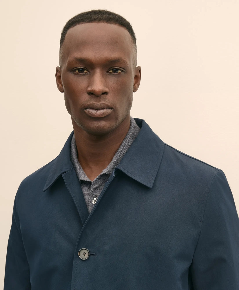 Bonded Cotton Top Coat with Removable Liner in Black Watch