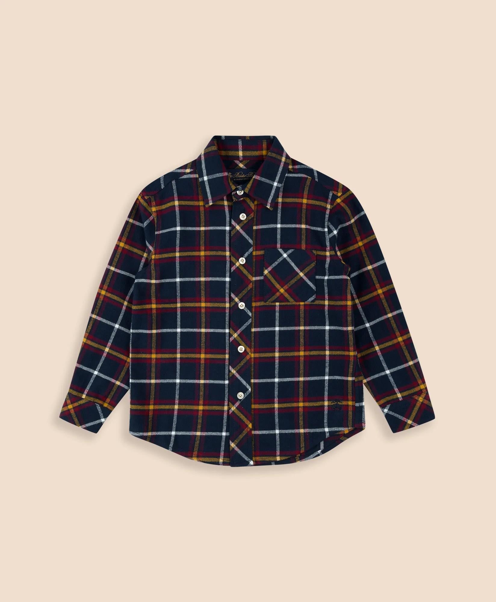 Boys Cotton Brushed Flannel Shirt