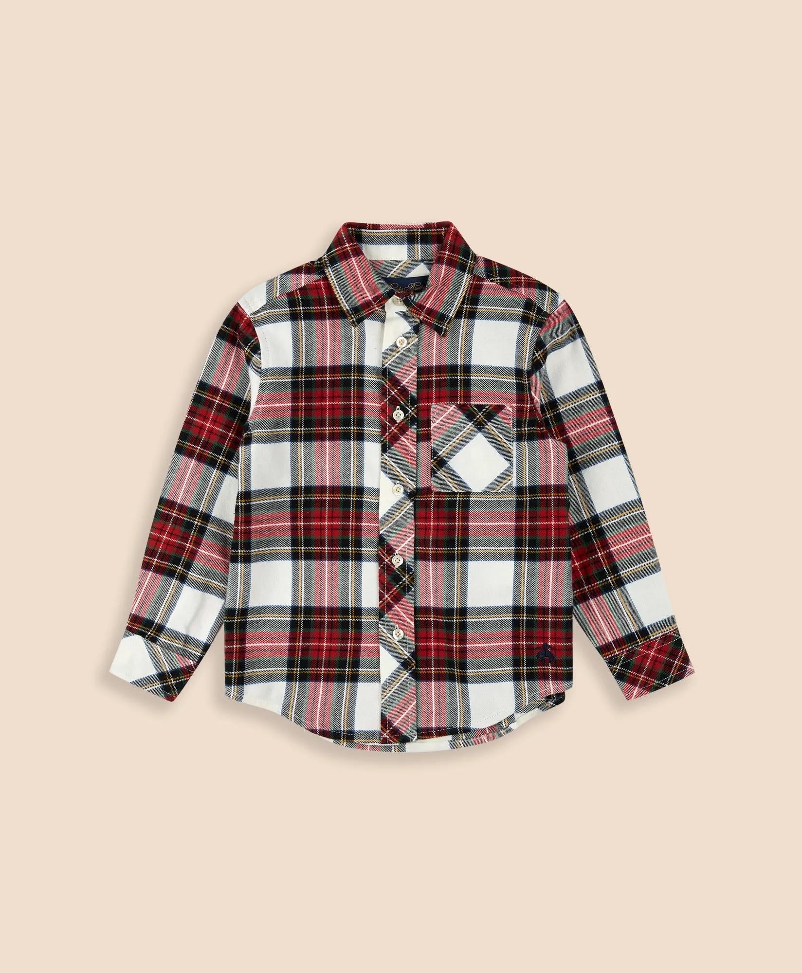 Boys Cotton Brushed Flannel Shirt