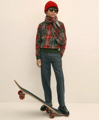 Boys Cotton Jacquard Tartan Sweater