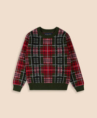 Boys Cotton Jacquard Tartan Sweater