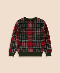 Boys Cotton Jacquard Tartan Sweater