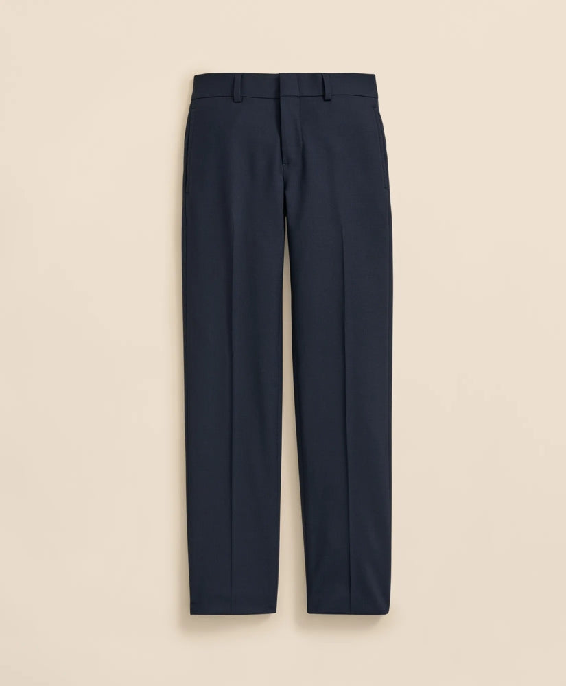 Boys Junior Plain-Front Wool Suit Pants