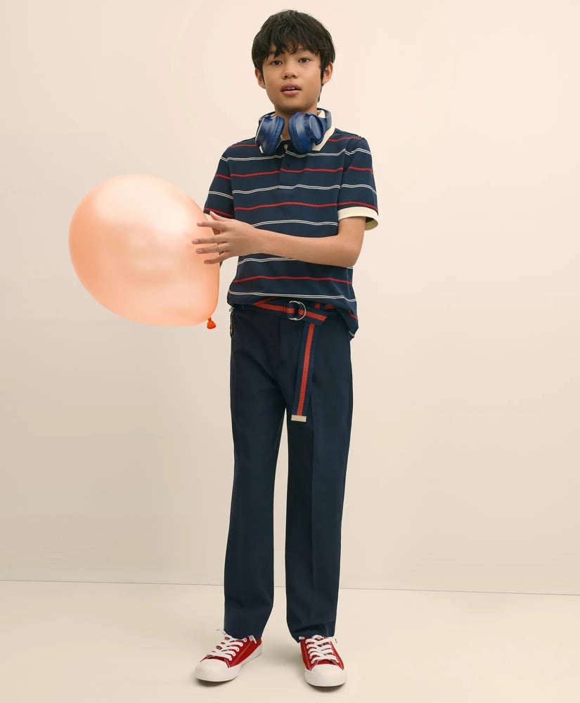 Boys Junior Plain-Front Wool Suit Pants