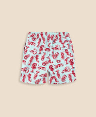 Boys Lobster Print Swim Trunks