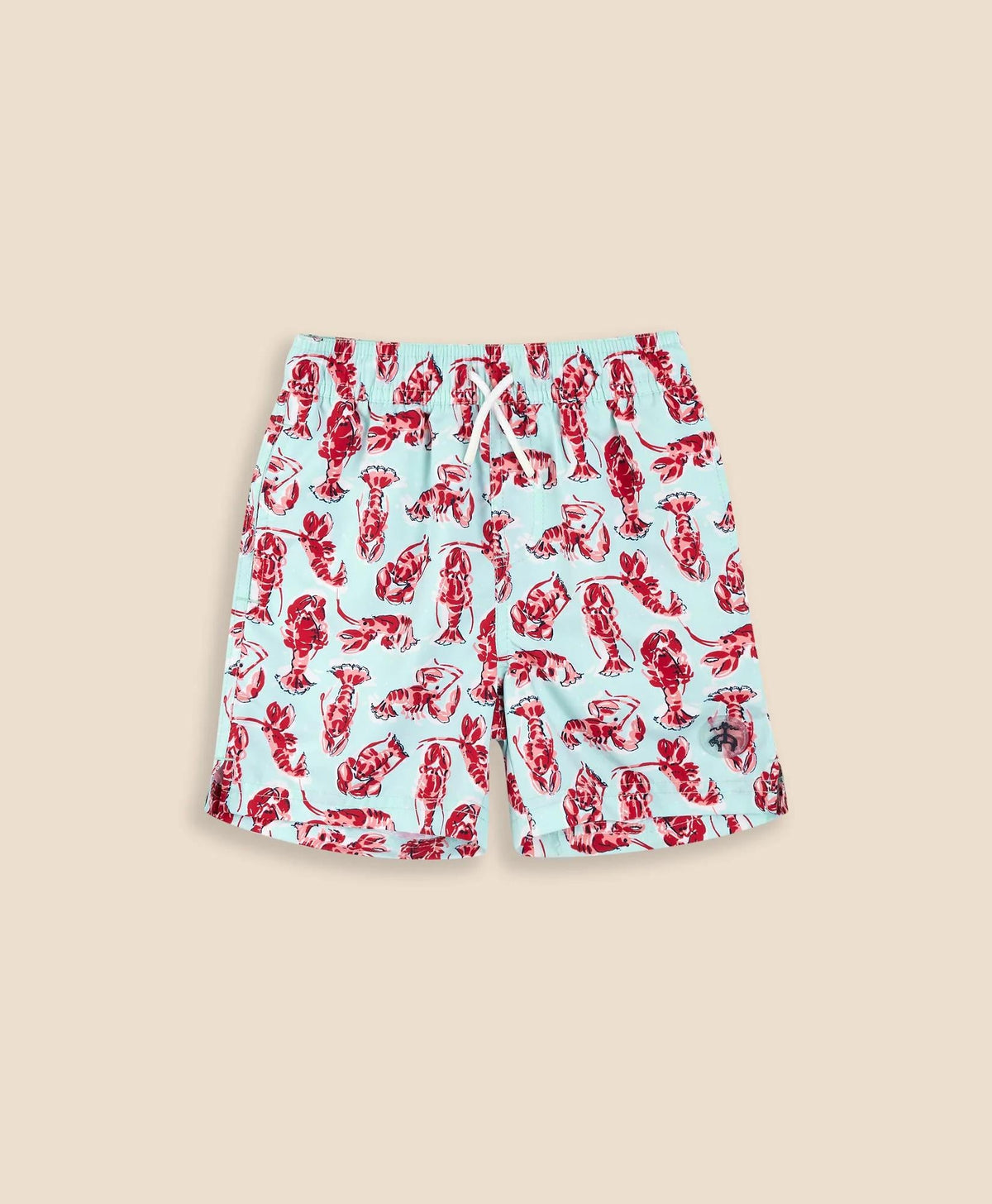 Boys Lobster Print Swim Trunks