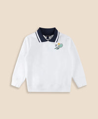 Boys Point Collar Tennis-Graphic Sweatshirt