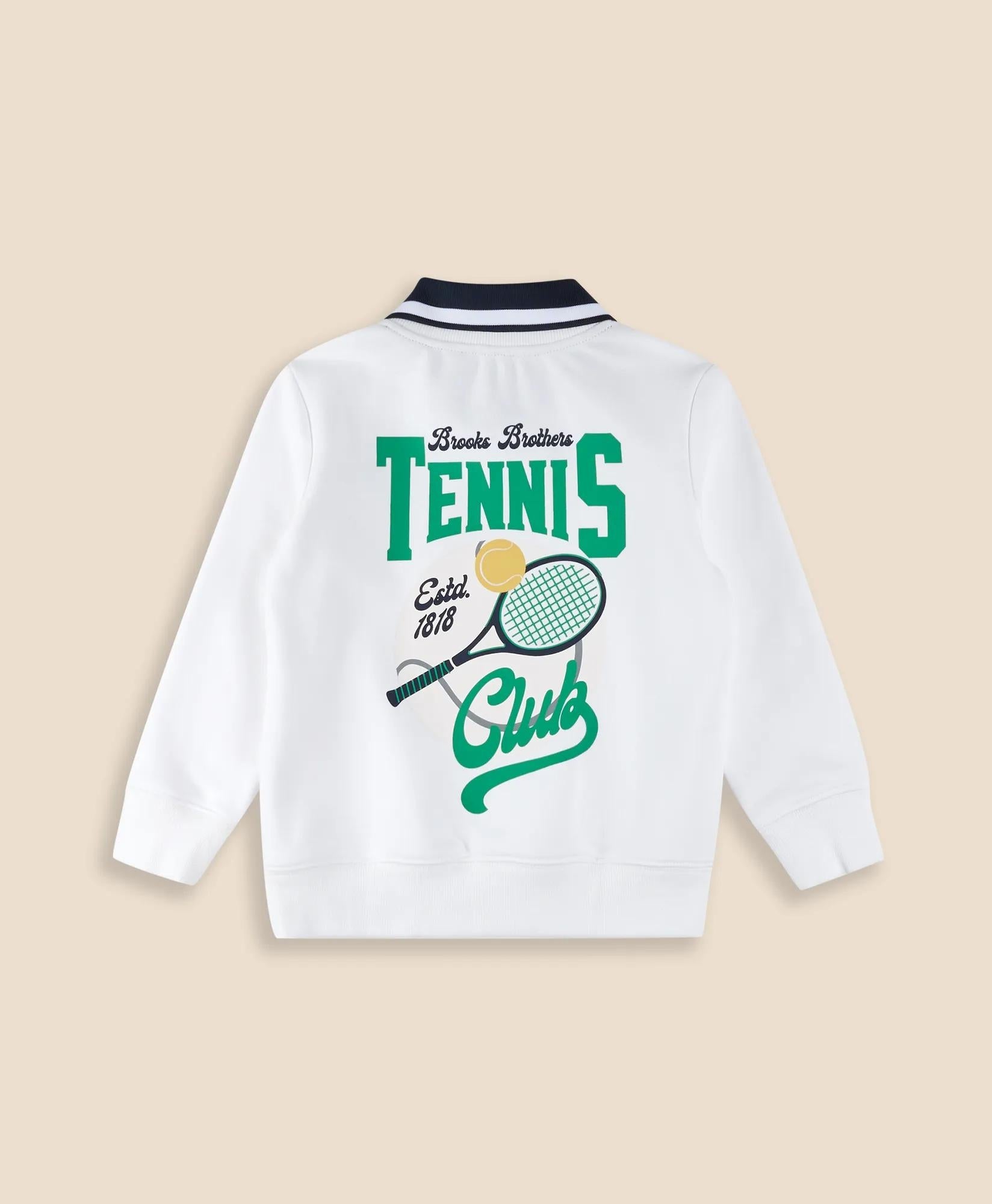 Boys Point Collar Tennis-Graphic Sweatshirt