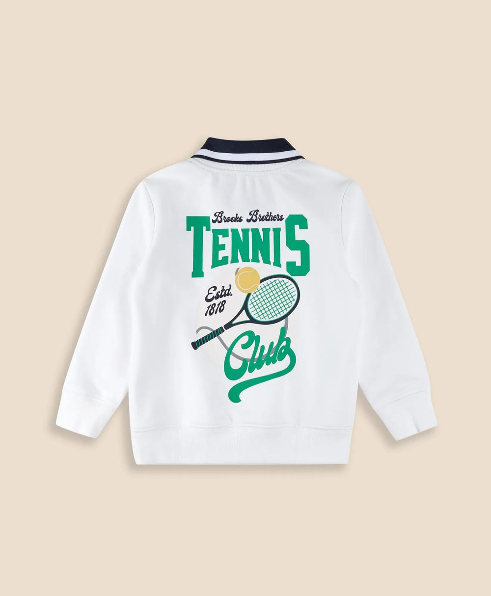 Boys Point Collar Tennis-Graphic Sweatshirt