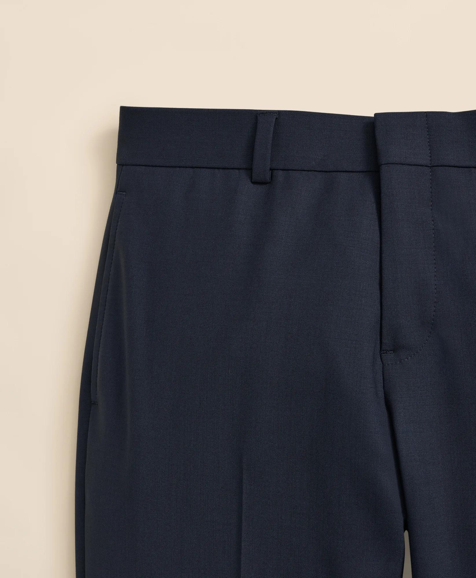 Boys Prep Plain-Front Wool Suit Pants