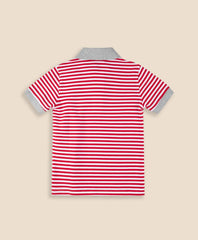 Boys Striped Pique Polo Shirt